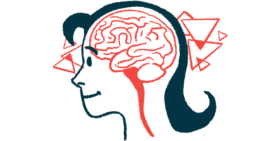 An illustration highlights the human brain, seen in profile inside a person's head.