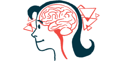 An illustration highlights the human brain, seen in profile inside a person's head.