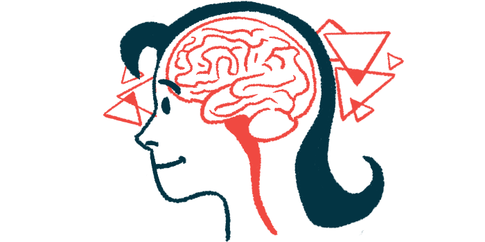 An illustration highlights the human brain, seen in profile inside a person's head.