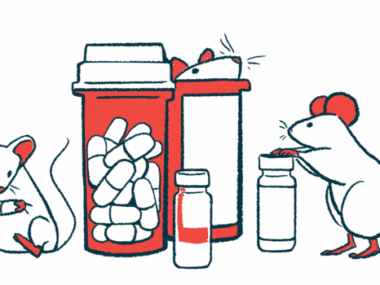 Mice move around pill bottles.
