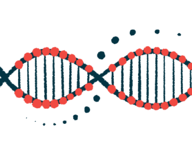 AN illustration shows a stand of DNA.